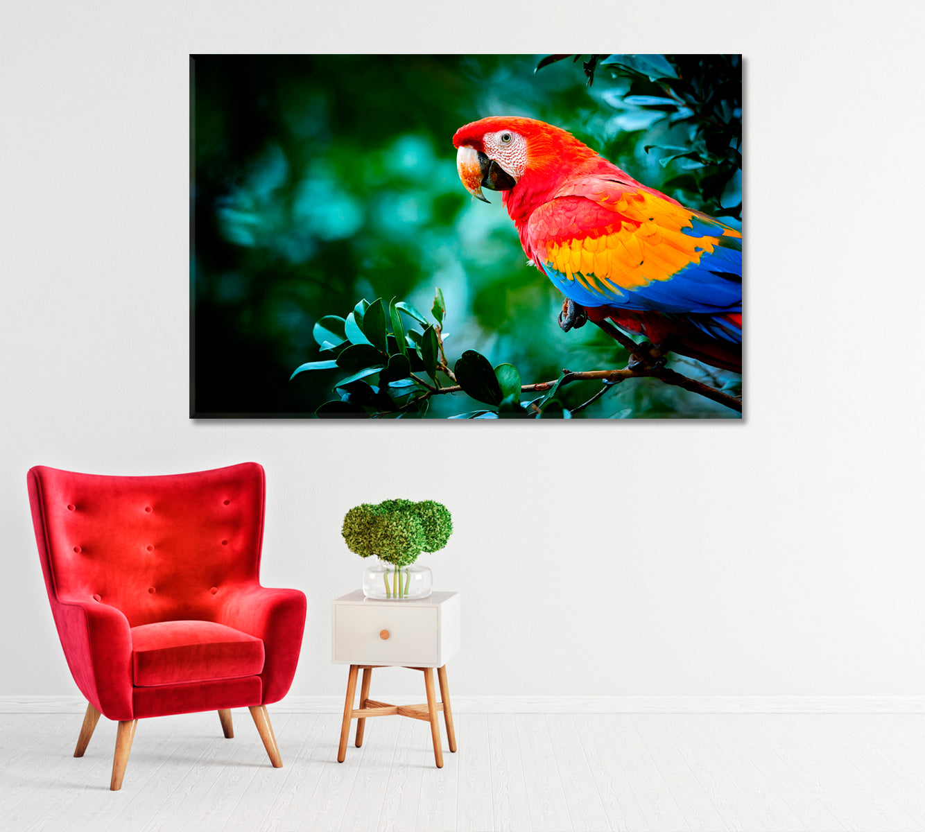 Big Colorful Parrot Macaw Canvas Print-Canvas Print-CetArt-1 Panel-24x16 inches-CetArt