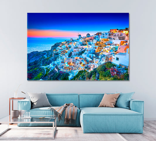 Fira Town on Santorini Island Greece Canvas Print-Canvas Print-CetArt-1 Panel-24x16 inches-CetArt