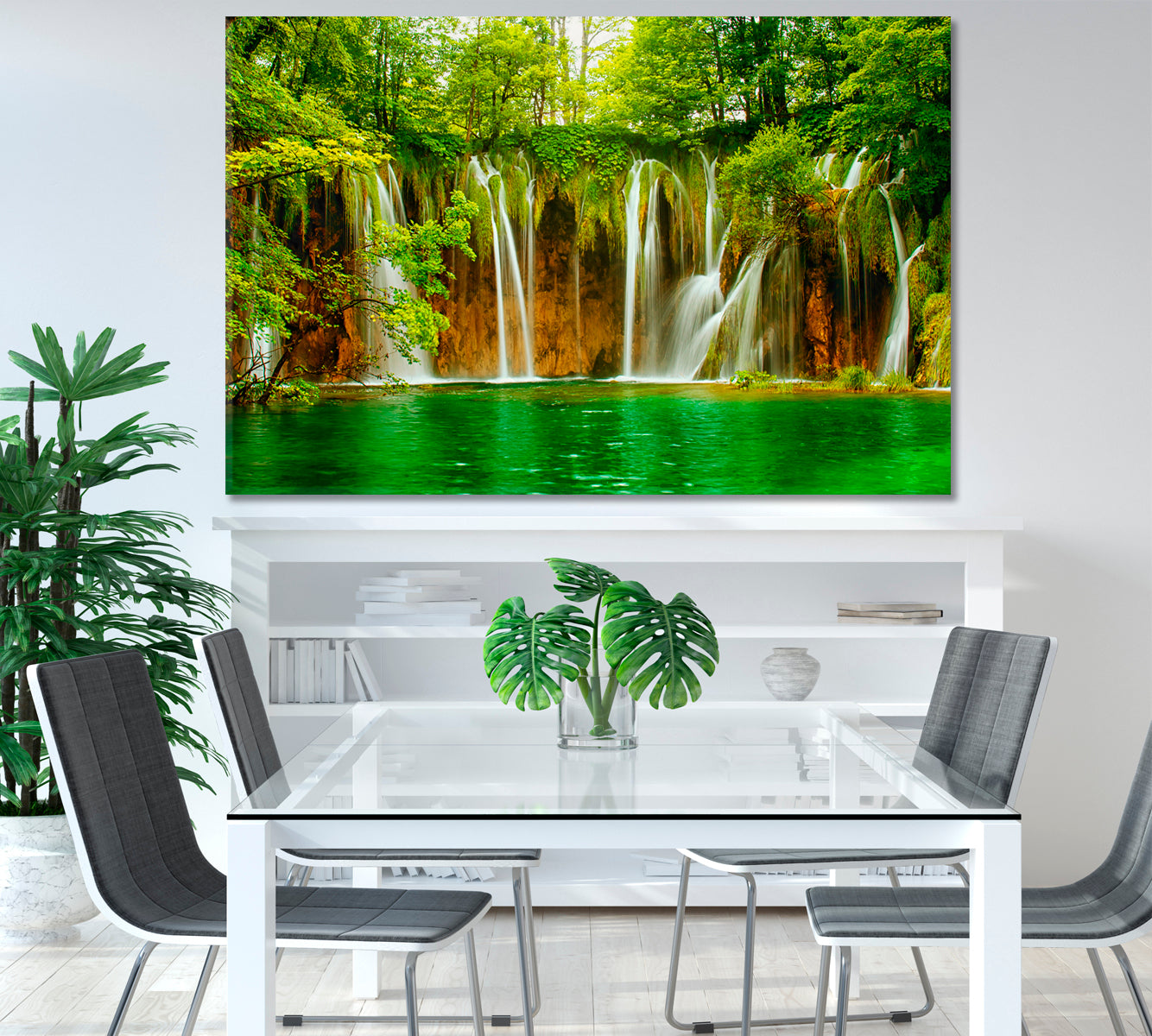 Waterfalls in Plitvice Lakes Park Croatia Canvas Print-Canvas Print-CetArt-1 Panel-24x16 inches-CetArt