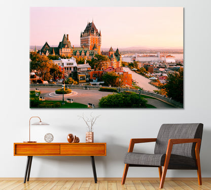 Frontenac Castle in Old Quebec City Canada Canvas Print-Canvas Print-CetArt-1 Panel-24x16 inches-CetArt