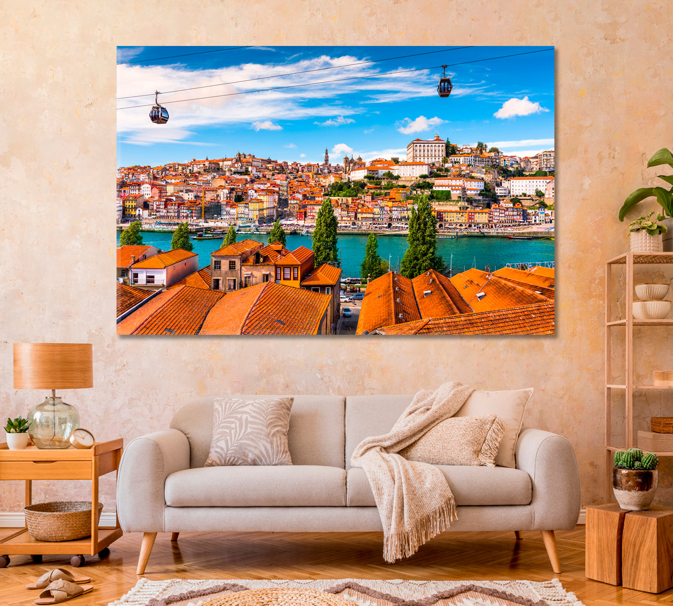 Porto Old Town on Douro River Portugal Canvas Print-Canvas Print-CetArt-1 Panel-24x16 inches-CetArt