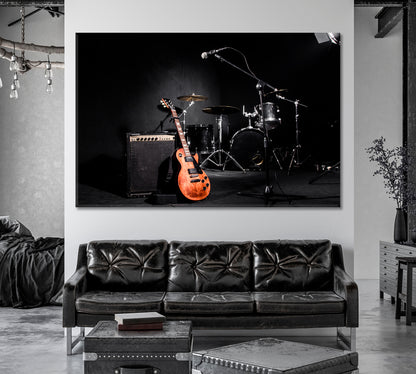 Set of Musical Instruments During Concert Canvas Print-Canvas Print-CetArt-1 Panel-24x16 inches-CetArt