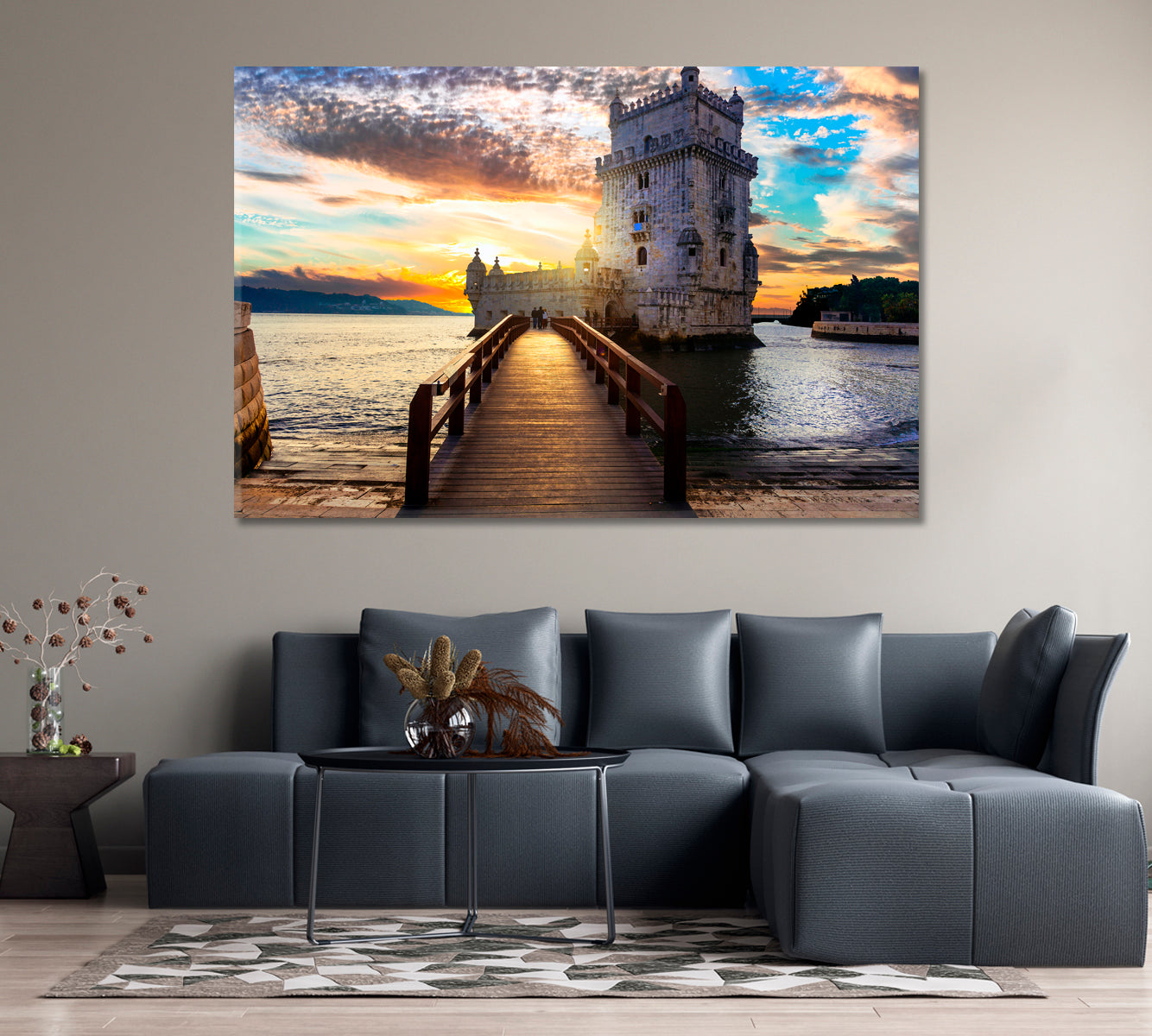 Torre de Belem Tower Lisbon Portugal Canvas Print-Canvas Print-CetArt-1 Panel-24x16 inches-CetArt