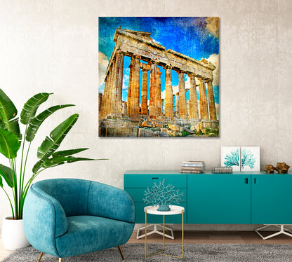 Ancient Acropolis Canvas Print-Canvas Print-CetArt-1 panel-12x12 inches-CetArt