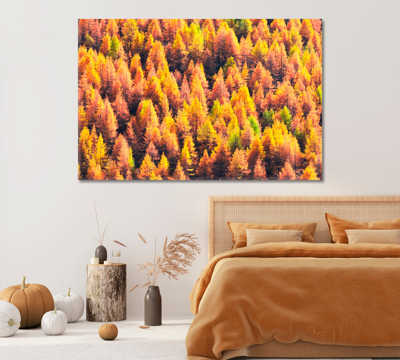 Beautiful Autumn Forest Swiss Alps Canvas Print-Canvas Print-CetArt-1 Panel-24x16 inches-CetArt