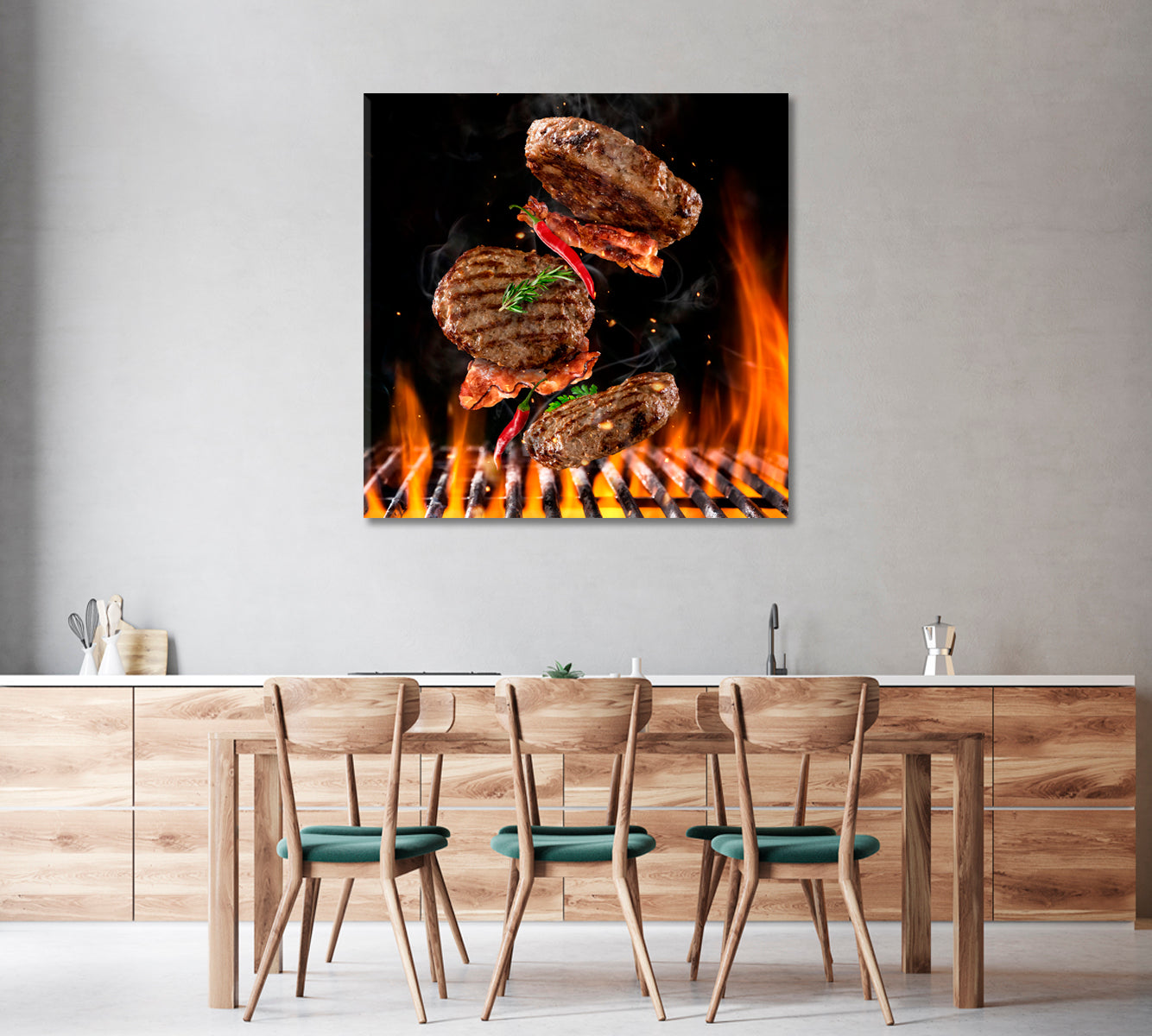 Beef Meat with Chili Canvas Print-Canvas Print-CetArt-1 panel-12x12 inches-CetArt