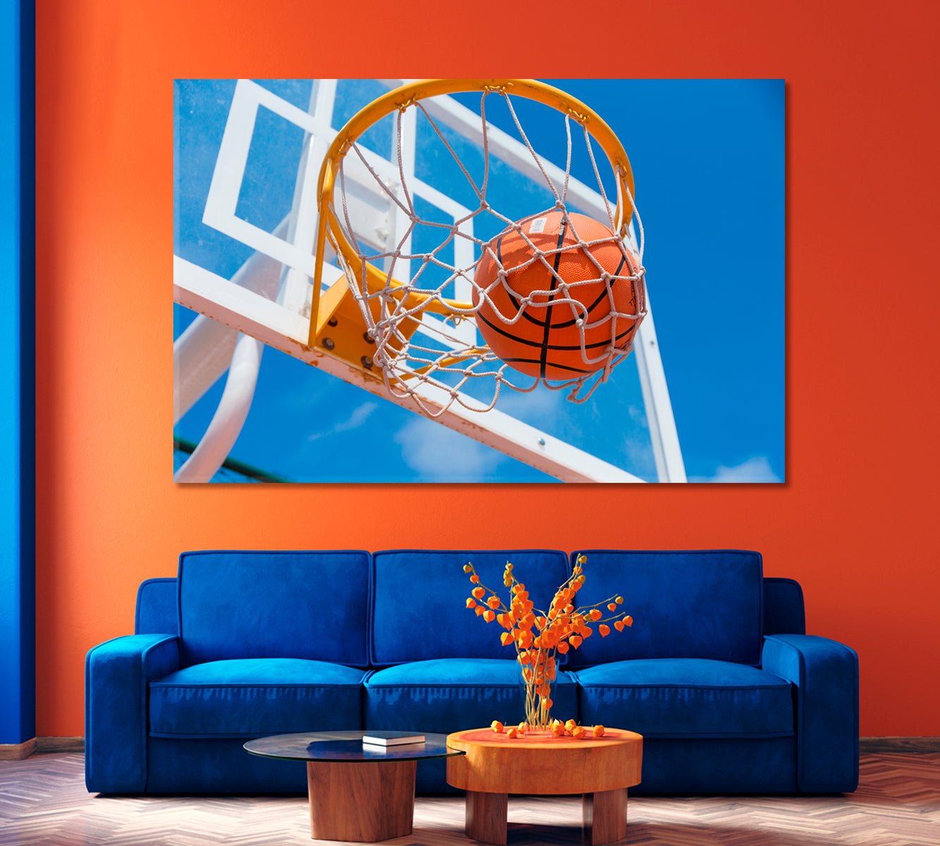 Basketball Ball Canvas Print-Canvas Print-CetArt-1 Panel-24x16 inches-CetArt