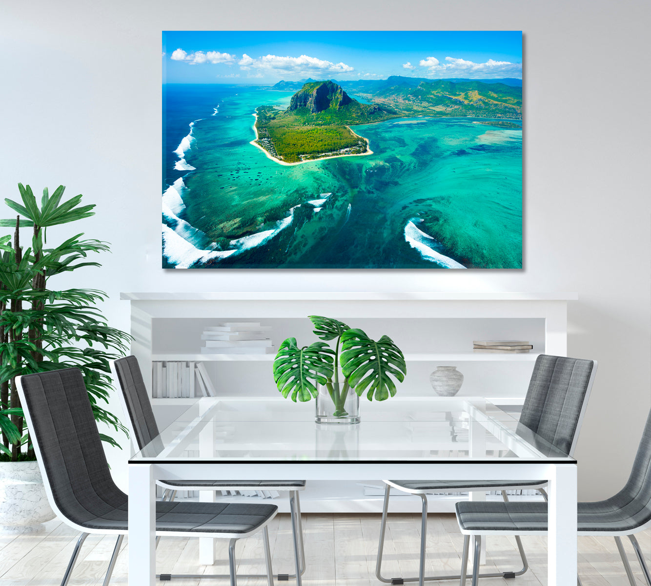 Mauritius Island and Famous Le Morne Brabant Mountain Canvas Print-Canvas Print-CetArt-1 Panel-24x16 inches-CetArt