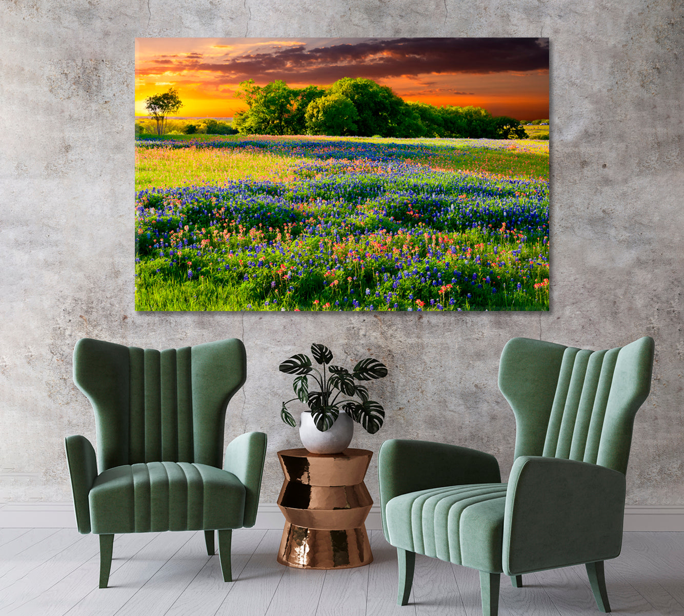 Texas Bluebonnets Canvas Print-Canvas Print-CetArt-1 Panel-24x16 inches-CetArt