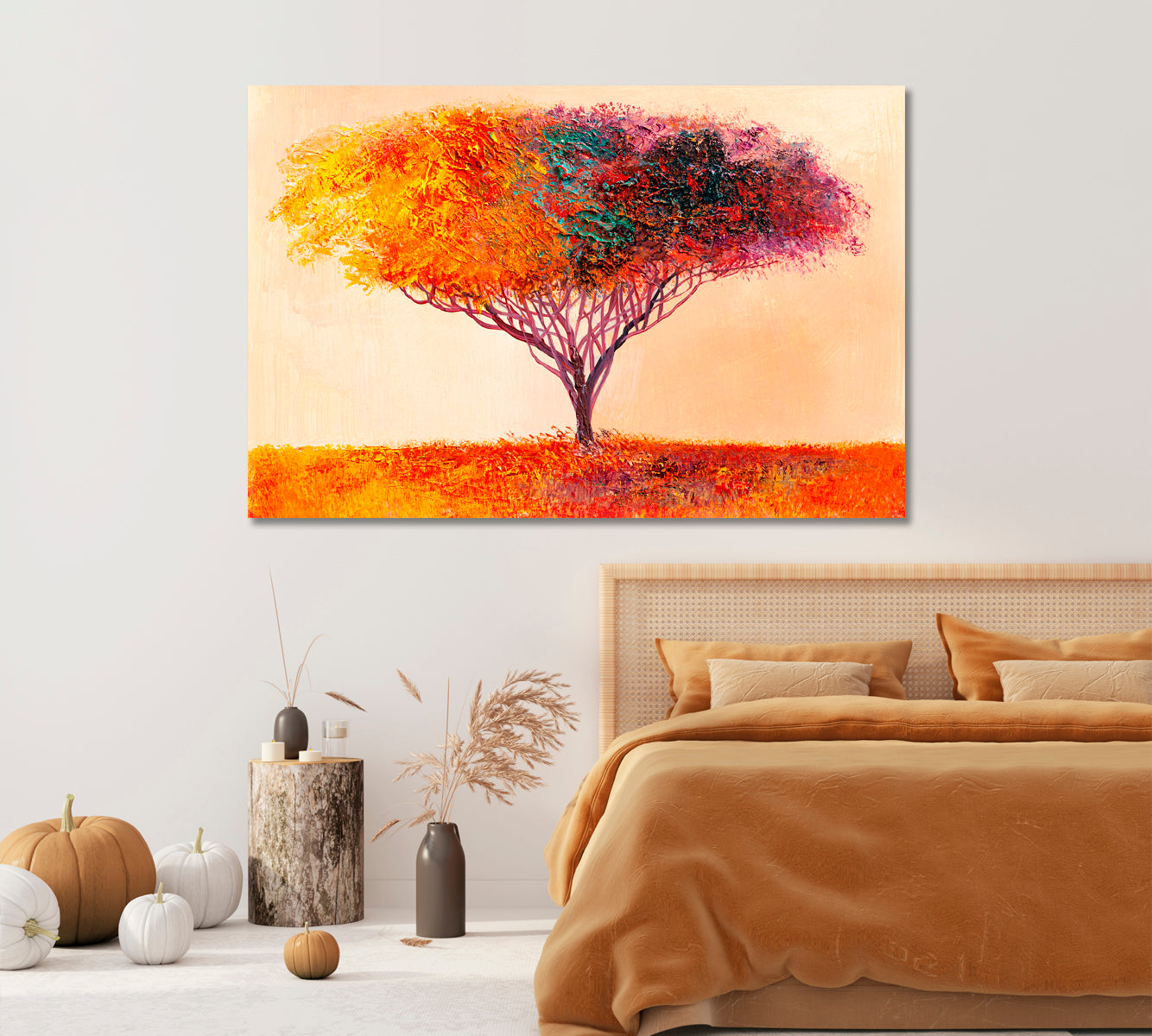 Abstract Colorful Tree Canvas Print-Canvas Print-CetArt-1 Panel-24x16 inches-CetArt