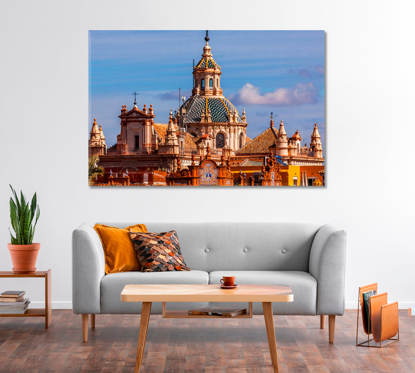 Dome of Church Salvador Seville Spain Canvas Print-Canvas Print-CetArt-1 Panel-24x16 inches-CetArt