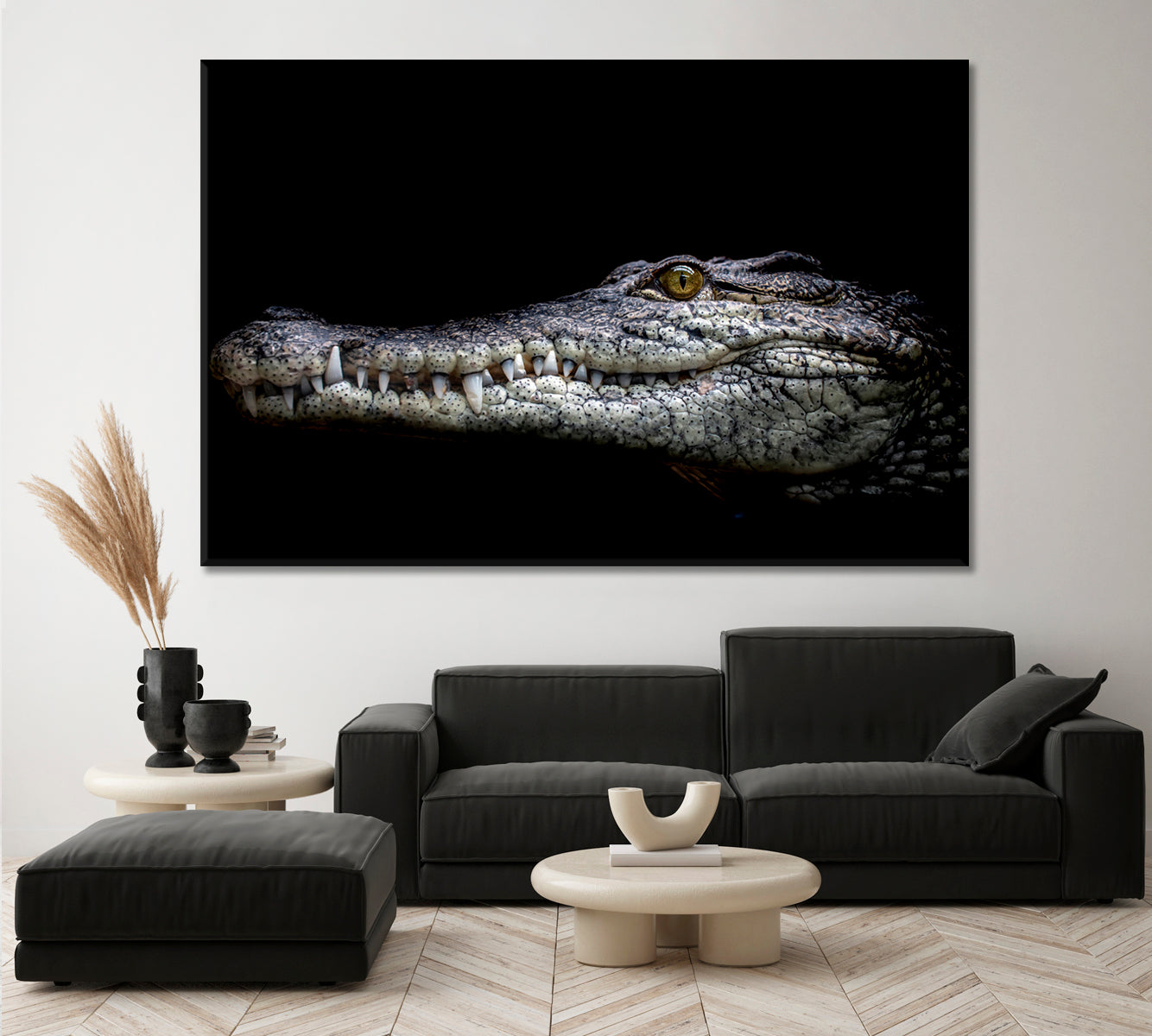 Muzzle Formidable Nile Crocodile Close Canvas Print-Canvas Print-CetArt-1 Panel-24x16 inches-CetArt