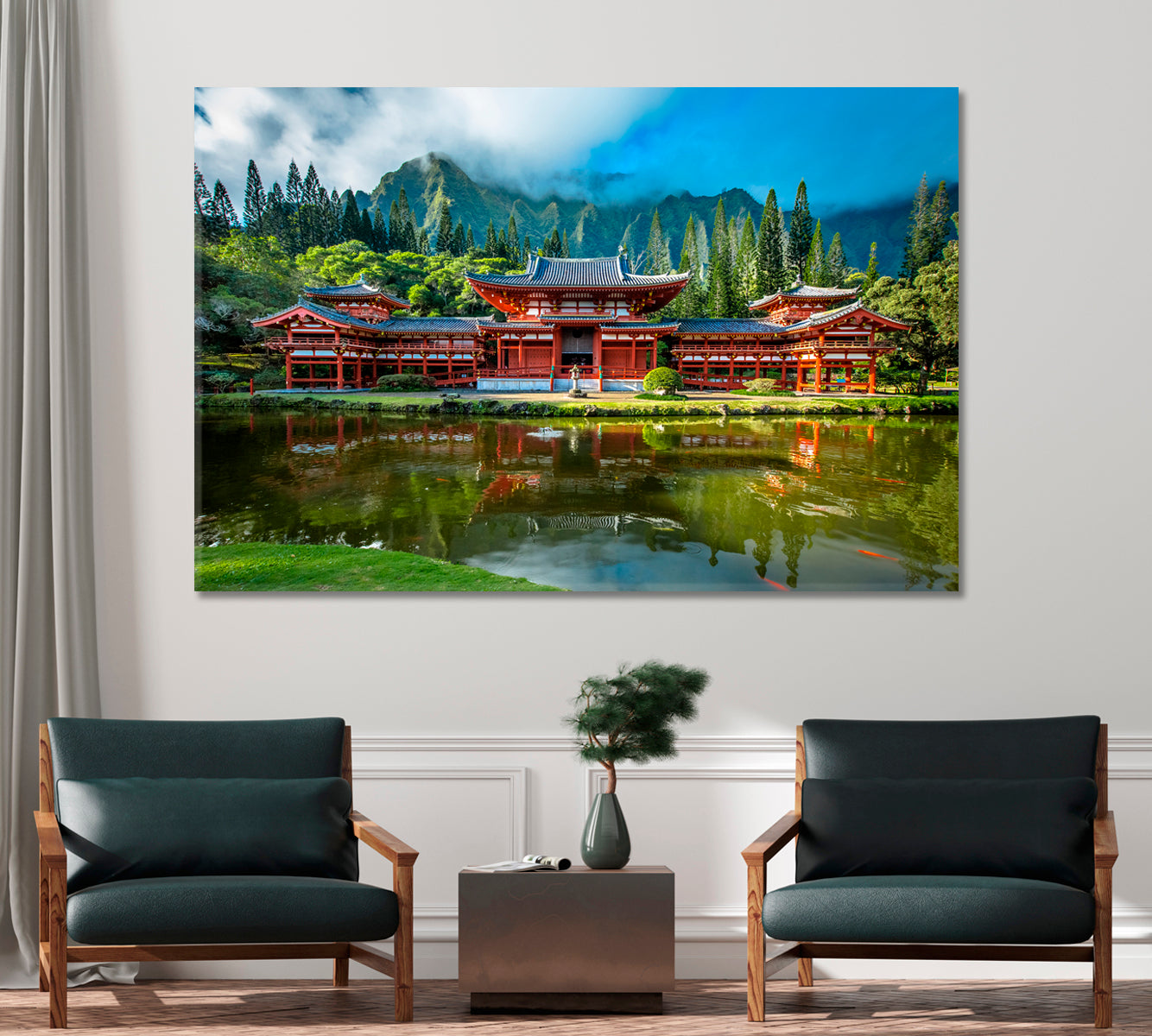 Bedo In Temple at Uji City Japan Canvas Print-Canvas Print-CetArt-1 Panel-24x16 inches-CetArt