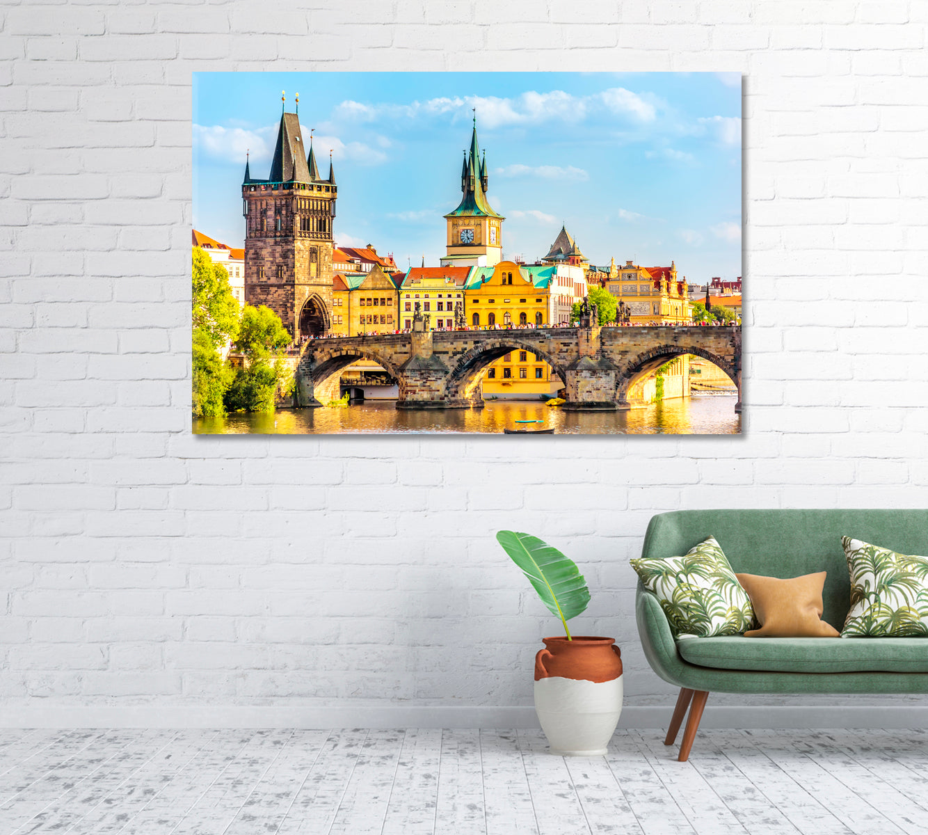 Charles Bridge and Old Town Bridge Prague Canvas Print-Canvas Print-CetArt-1 Panel-24x16 inches-CetArt