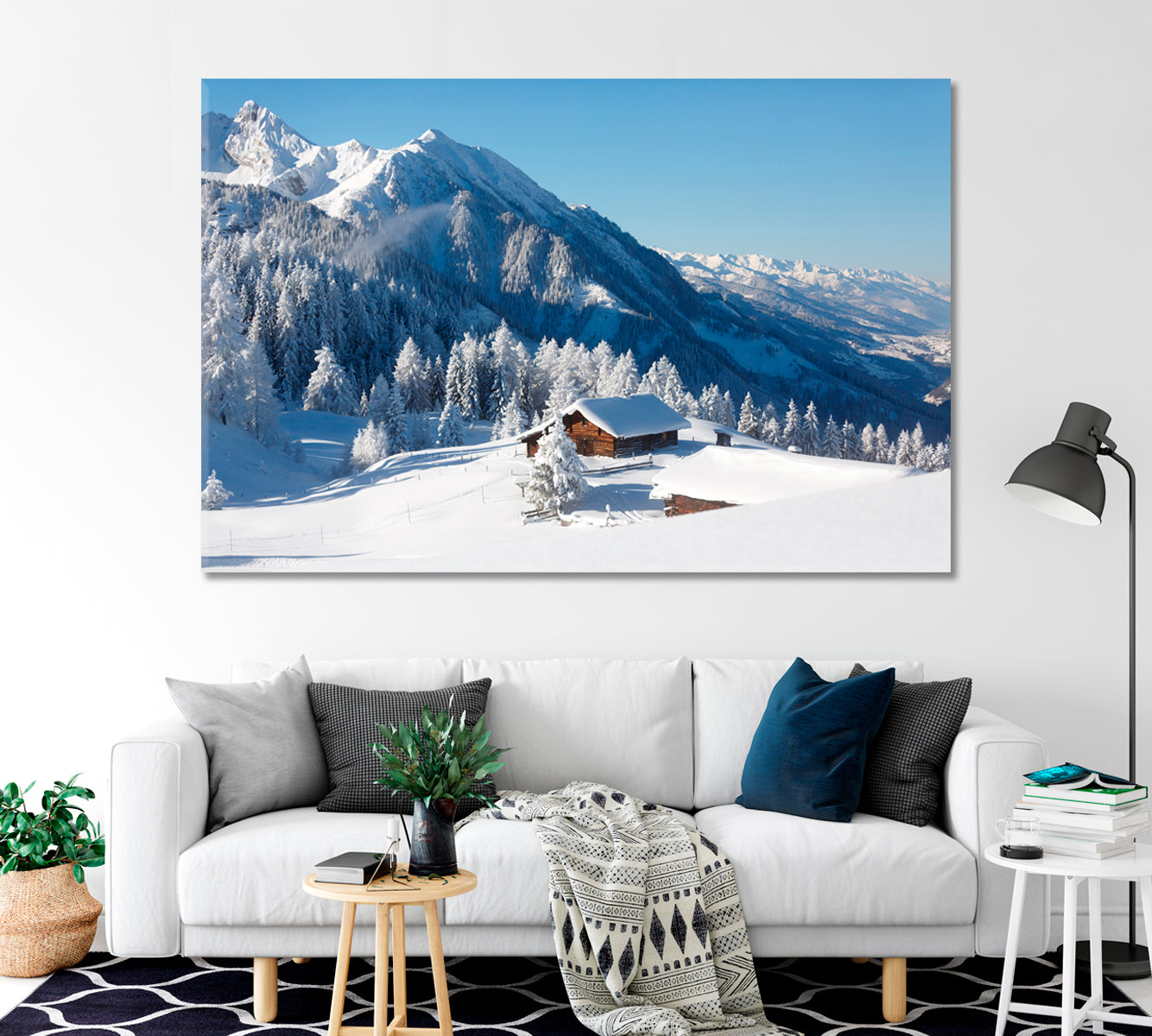 Winter Landscape in Austrian Alps Canvas Print-Canvas Print-CetArt-1 Panel-24x16 inches-CetArt