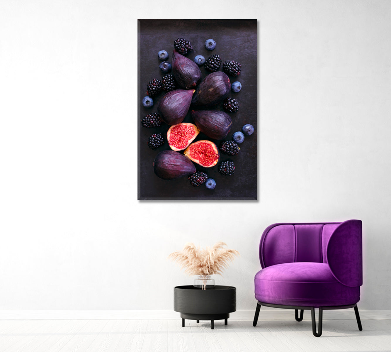 Figs Blackberries and Blueberries Canvas Print-Canvas Print-CetArt-1 panel-16x24 inches-CetArt