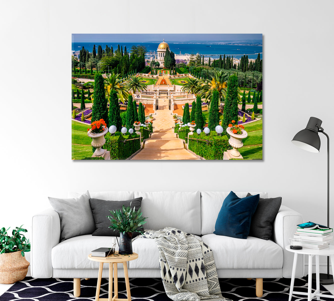 Bahai Gardens in Haifa Israel Canvas Print-Canvas Print-CetArt-1 Panel-24x16 inches-CetArt