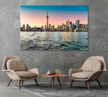 Toronto Skyline Canada Canvas Print-Canvas Print-CetArt-1 Panel-24x16 inches-CetArt