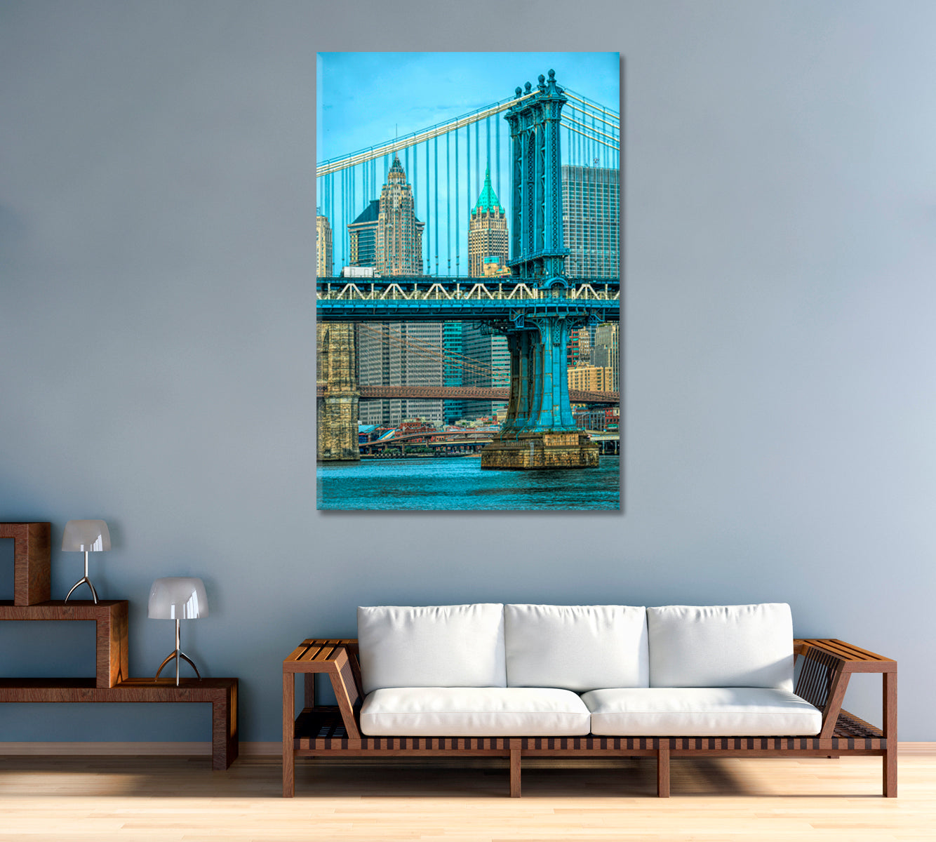 Manhattan Bridge New York Canvas Print-Canvas Print-CetArt-1 panel-16x24 inches-CetArt