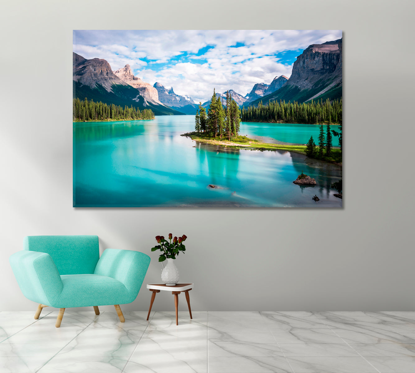 Jasper National Park with Maligne Lake Canada Canvas Print-Canvas Print-CetArt-1 Panel-24x16 inches-CetArt