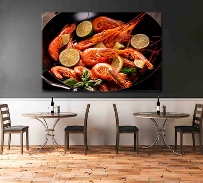 King Prawns with Lemon Canvas Print-Canvas Print-CetArt-1 Panel-24x16 inches-CetArt