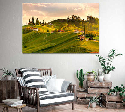 Vineyard Landscape South Styria Austria Canvas Print-Canvas Print-CetArt-1 Panel-24x16 inches-CetArt