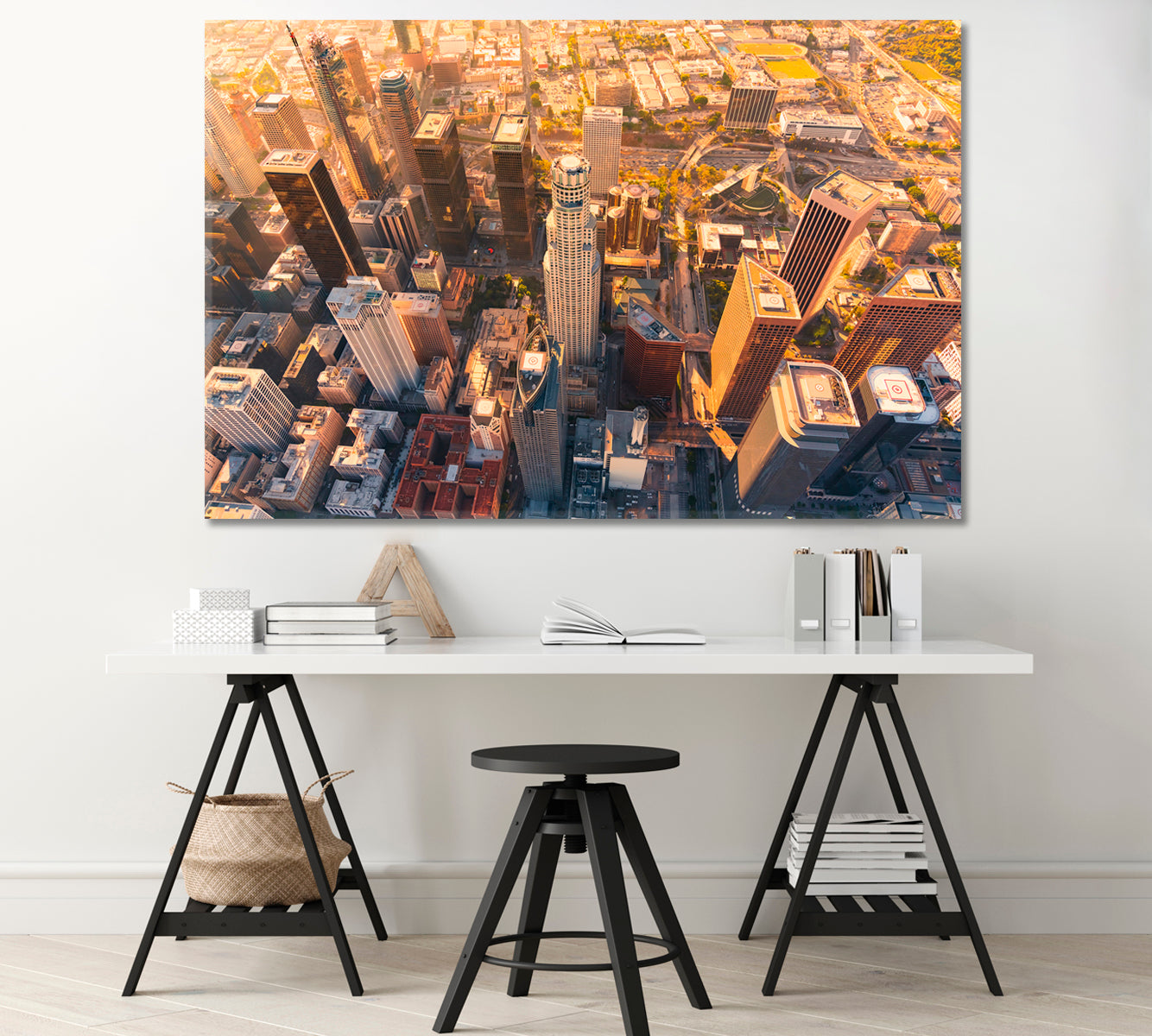 Downtown Los Angeles at Sunset Canvas Print-Canvas Print-CetArt-1 Panel-24x16 inches-CetArt