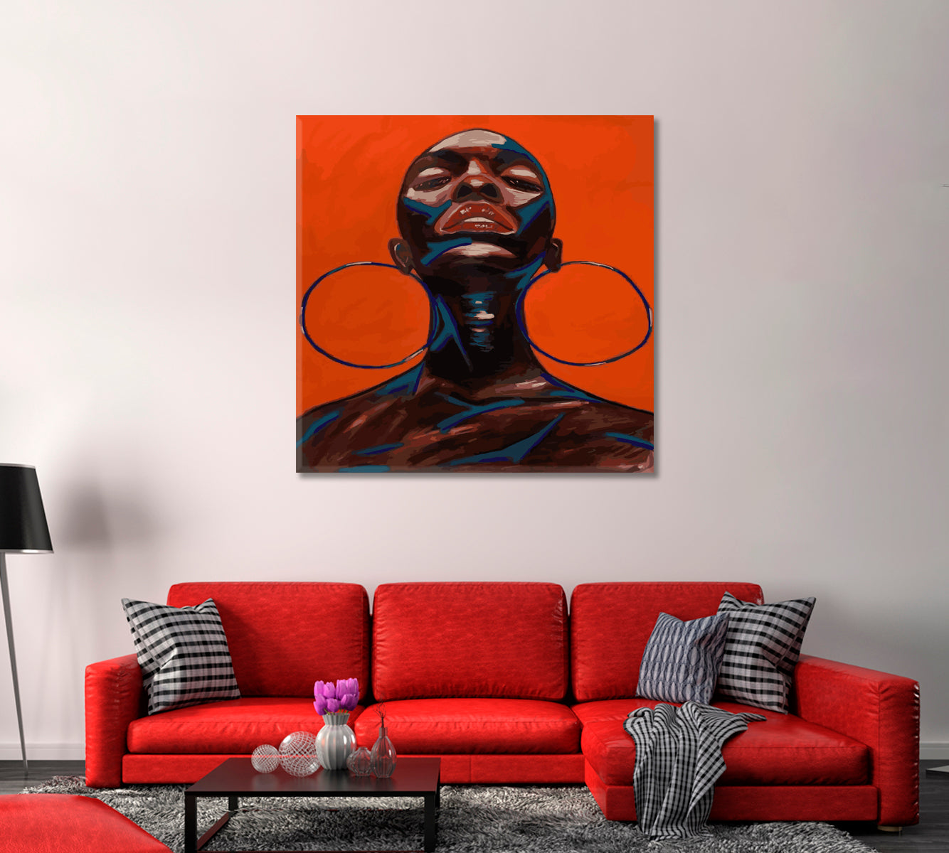 Abstract Portrait of African Woman Canvas Print-Canvas Print-CetArt-1 panel-12x12 inches-CetArt