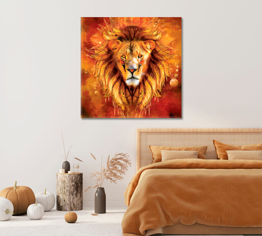 Abstract Lion Canvas Print-Canvas Print-CetArt-1 panel-12x12 inches-CetArt