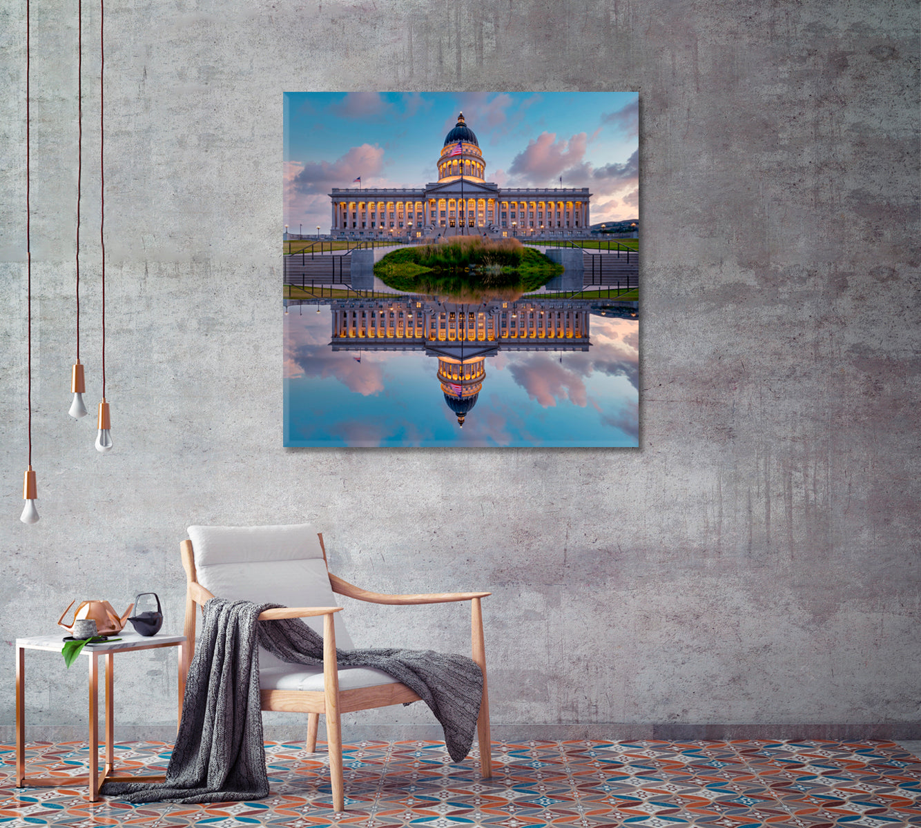 Utah Capitol Salt Lake City Canvas Print-Canvas Print-CetArt-1 panel-12x12 inches-CetArt