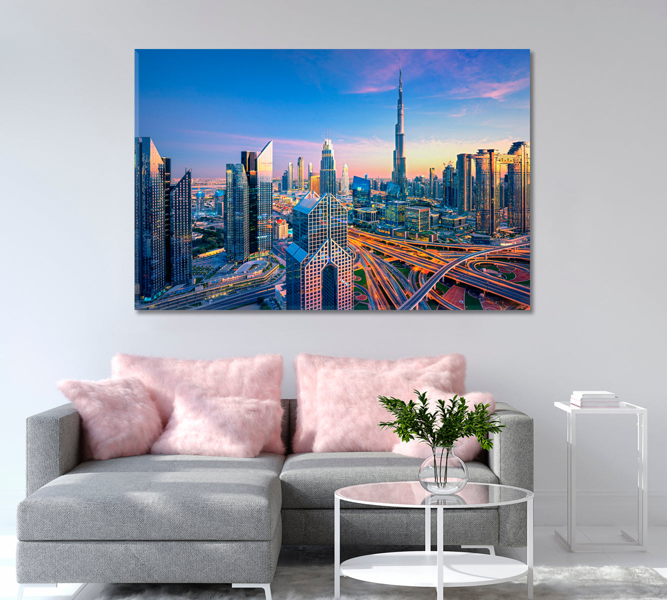 Dubai Amazing City Skyline at Sunset United Arab Emirates Canvas Print-Canvas Print-CetArt-1 Panel-24x16 inches-CetArt