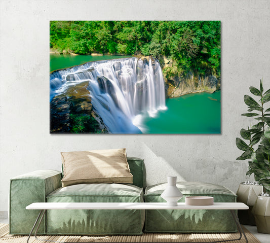 Shifen Waterfall Famous Natural Landscape Taiwan Canvas Print-Canvas Print-CetArt-1 Panel-24x16 inches-CetArt