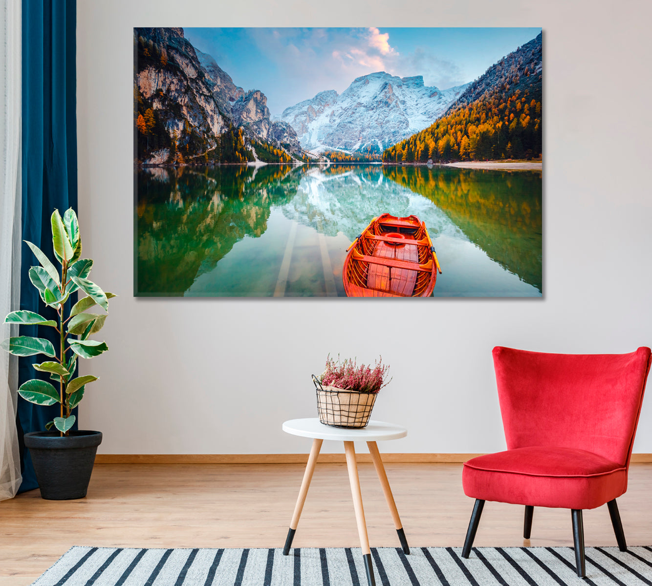 Lake Braies in Dolomites Italy Canvas Print-Canvas Print-CetArt-1 Panel-24x16 inches-CetArt