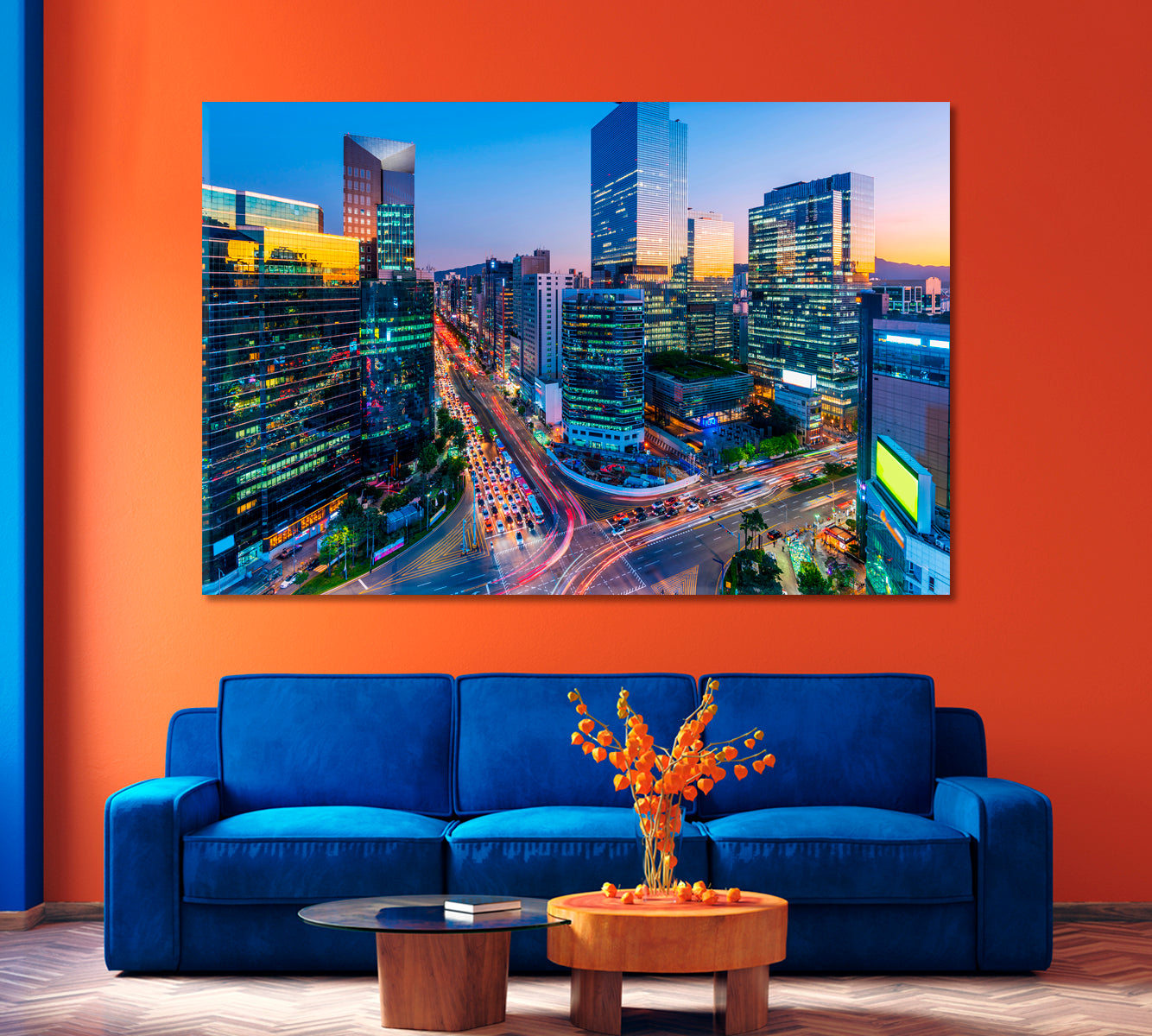 Seoul Skyscrapers at Gangnam Square South Korea Canvas Print-Canvas Print-CetArt-1 Panel-24x16 inches-CetArt