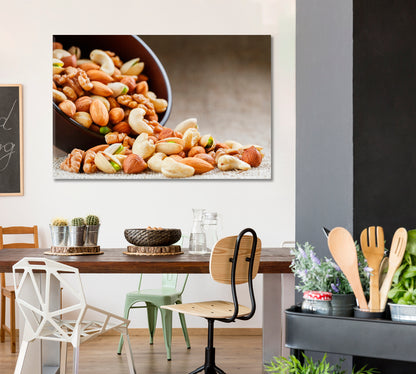 Nuts Cashews Almonds Pistachios Hazelnuts and Walnuts Canvas Print-Canvas Print-CetArt-1 Panel-24x16 inches-CetArt