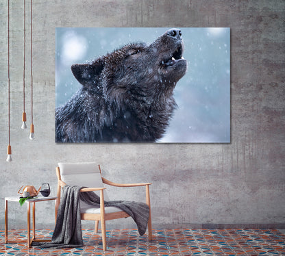 Howling Wolf Canvas Print-Canvas Print-CetArt-1 Panel-24x16 inches-CetArt