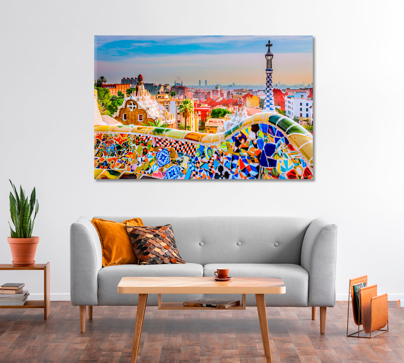 Colorful Park Guell Barcelona Spain Canvas Print-Canvas Print-CetArt-1 Panel-24x16 inches-CetArt