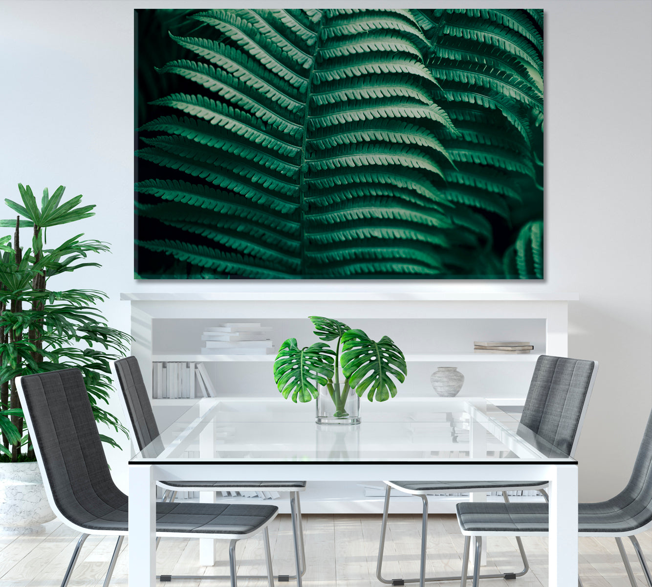 Wild Fern Leaves Canvas Print-Canvas Print-CetArt-1 Panel-24x16 inches-CetArt