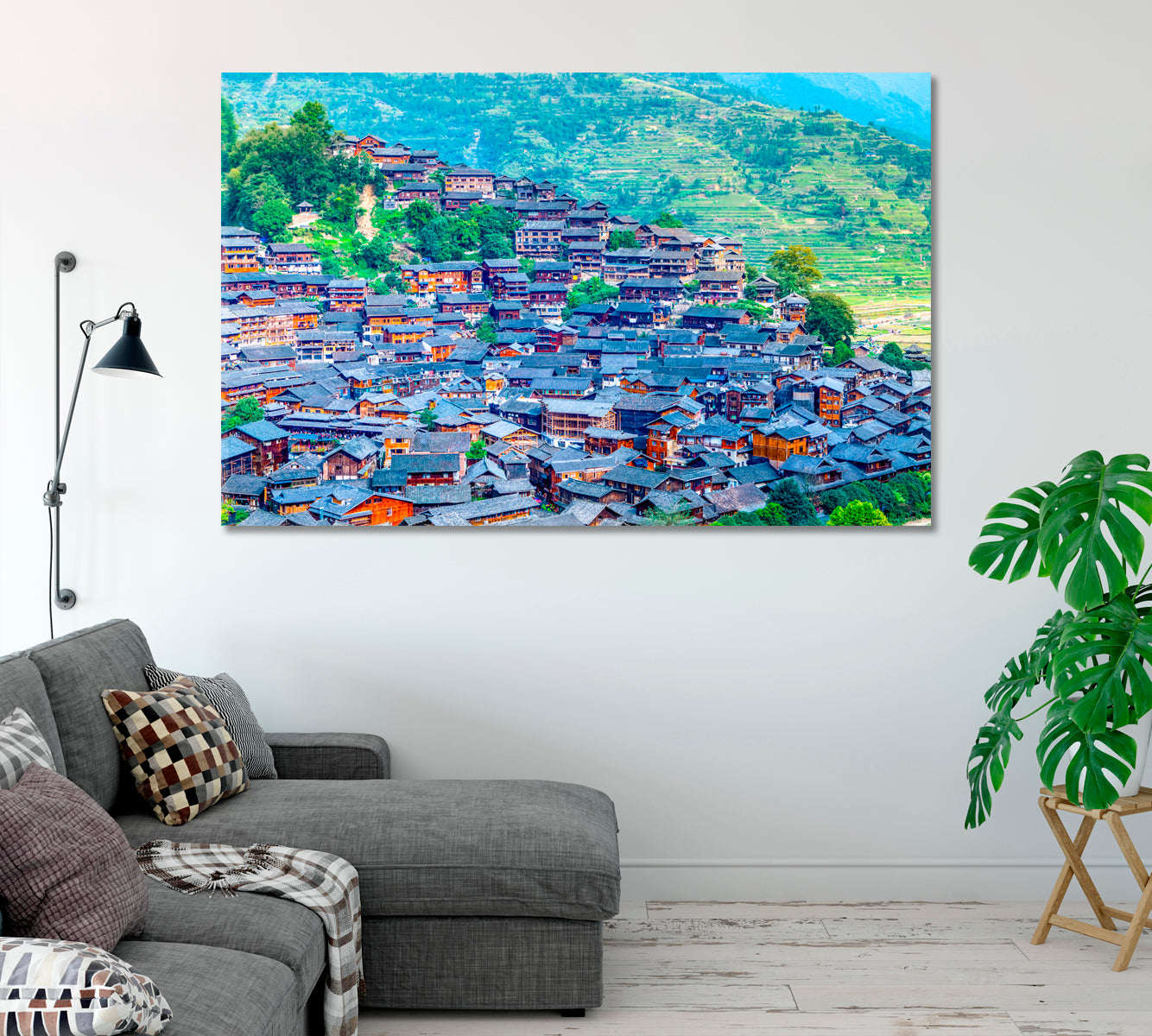 Xijiang Miao Village Guizhou China Canvas Print-Canvas Print-CetArt-1 Panel-24x16 inches-CetArt