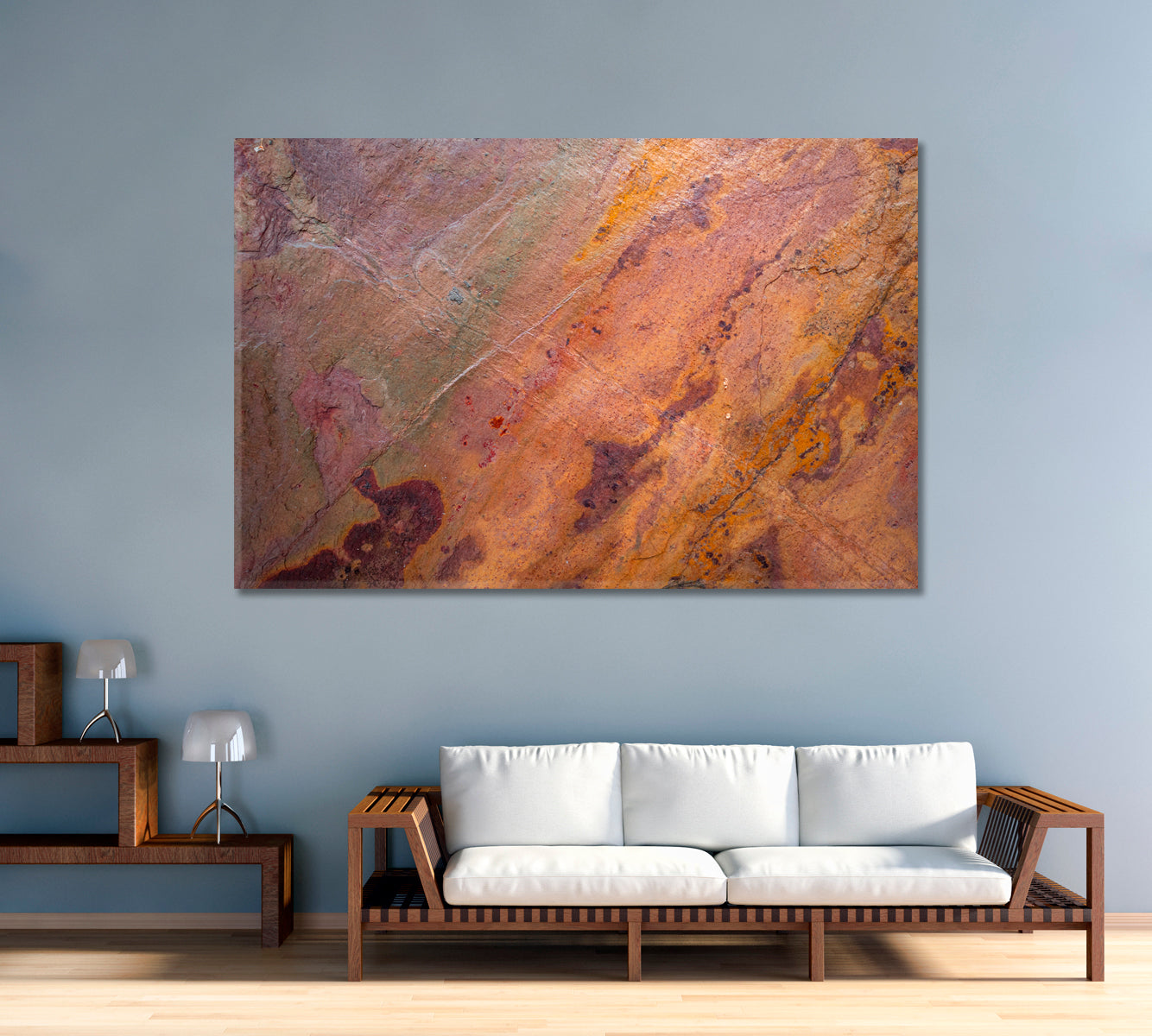 Contemporary Art Granite Brown Stone Canvas Print-Canvas Print-CetArt-1 Panel-24x16 inches-CetArt