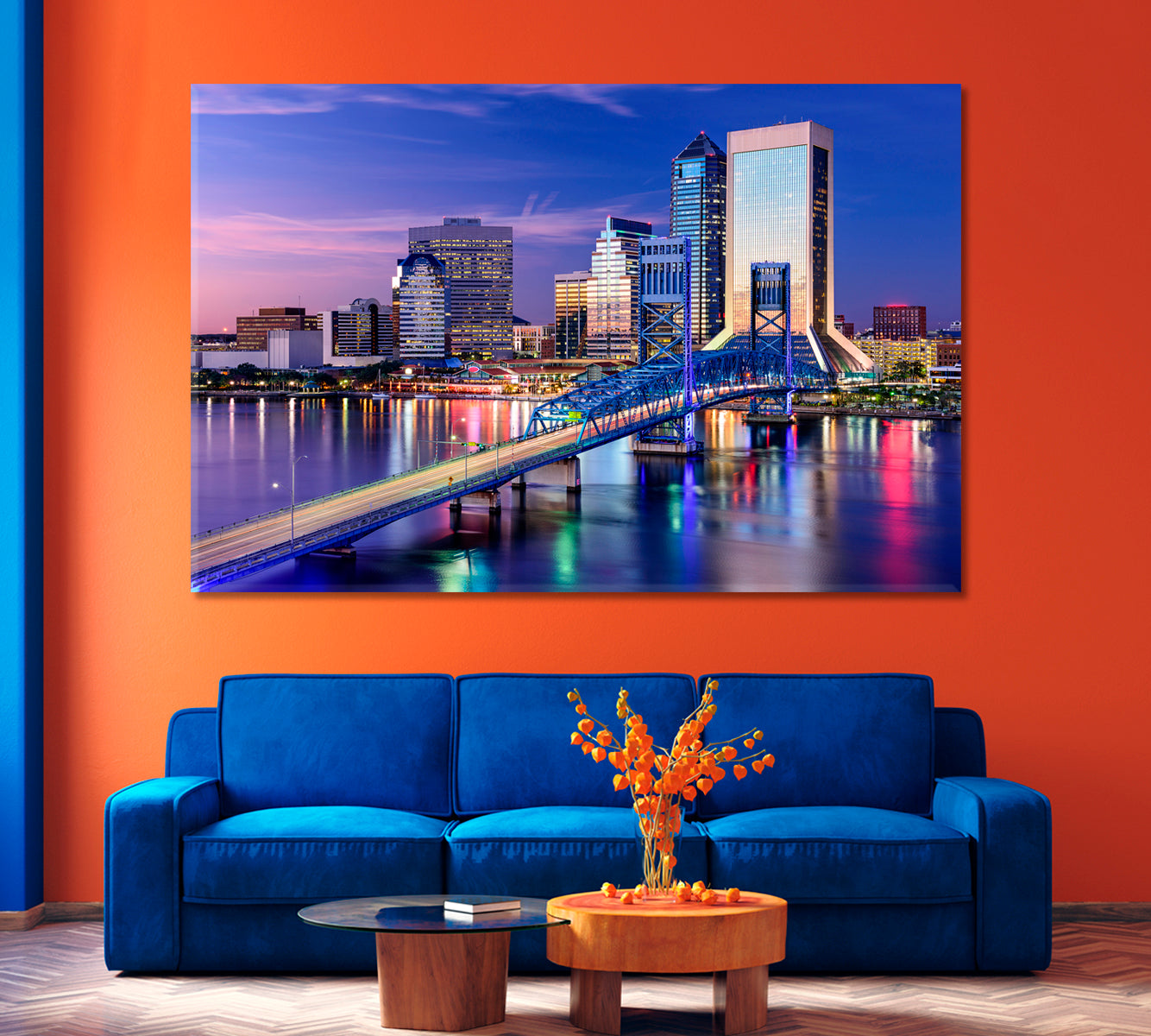 Сity Jacksonville near the St Johns River Canvas Print-Canvas Print-CetArt-1 Panel-24x16 inches-CetArt