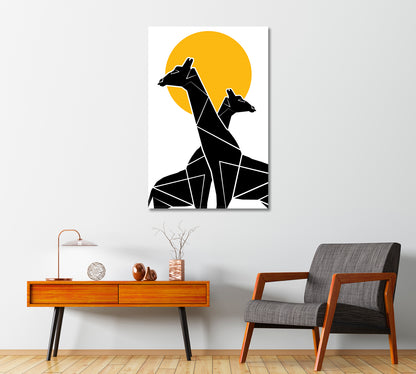 Minimalist Geometric Giraffes Canvas Print-Canvas Print-CetArt-1 panel-16x24 inches-CetArt