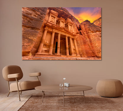 Ancient Temple in Petra Jordan Canvas Print-Canvas Print-CetArt-1 Panel-24x16 inches-CetArt