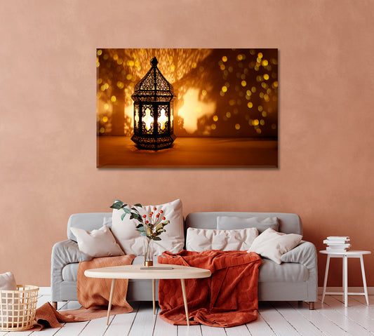 Ramadan Kareem Decorative Arabic Lantern Canvas Print-Canvas Print-CetArt-1 Panel-24x16 inches-CetArt