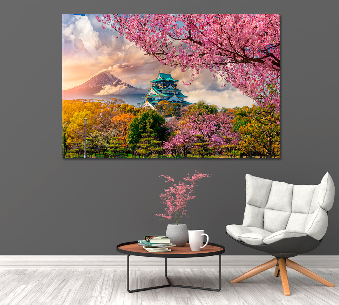 Osaka Castle near Mount Fuji Japan Canvas Print-Canvas Print-CetArt-1 Panel-24x16 inches-CetArt