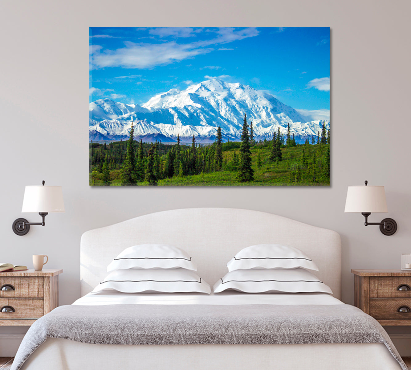 Mount Denali North America Landscape Canvas Print-Canvas Print-CetArt-1 Panel-24x16 inches-CetArt