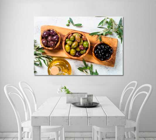 Black And Green Olives Canvas Print-Canvas Print-CetArt-1 Panel-24x16 inches-CetArt