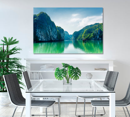 Vietnam Ha Long Bay Hidden Lagoon Descending Dragon Bay Canvas Print-Canvas Print-CetArt-1 Panel-24x16 inches-CetArt