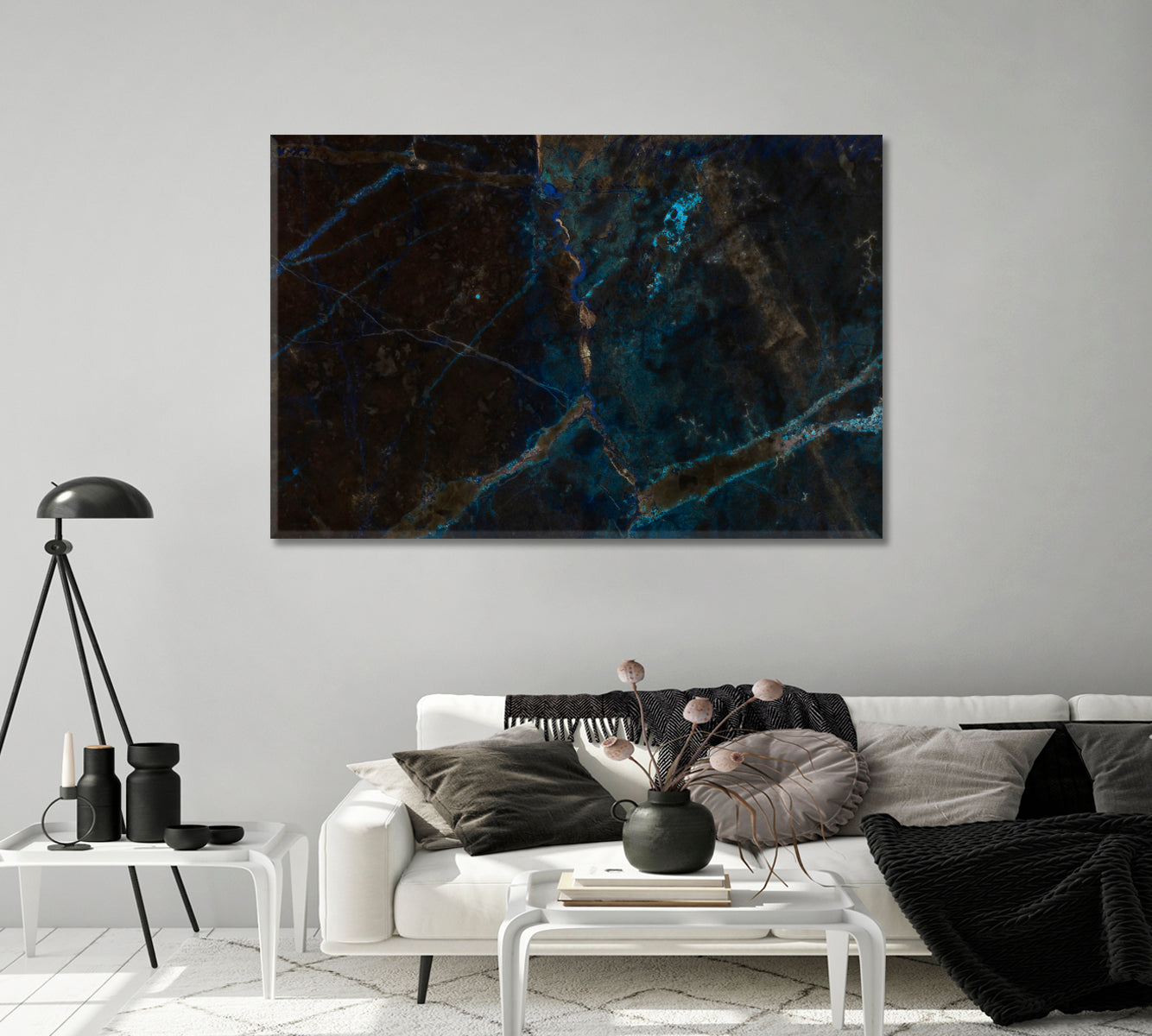 Abstract Natural Black Marble Canvas Print-Canvas Print-CetArt-1 Panel-24x16 inches-CetArt