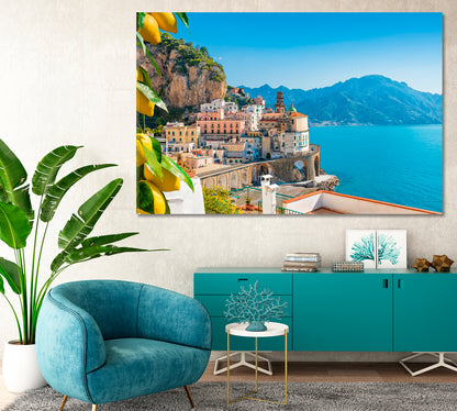 Charming Little Town of Atrani on the Amalfi Coast Italy Canvas Print-Canvas Print-CetArt-1 Panel-24x16 inches-CetArt